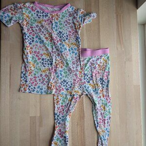 Little Sleepies Pajamas 2 Piece Short Sleeve Set - 4T Rainbow Leopard